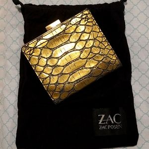 Zac Posen Gold Snake Print Wallet